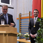 Erster Bürgermeister Stellvertreter Sven Schultheiß und der frisch vereidigte Bürgermeister Johannes Leibold 